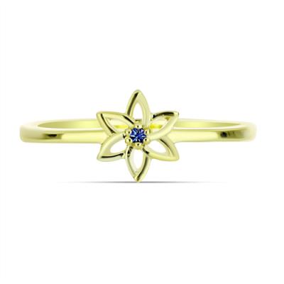 BUY REAL BLUE DIAMOND GEMSTONE RING IN GOLD PLATED FINISH